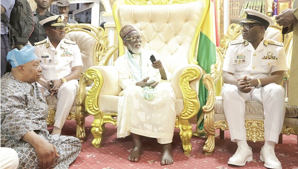 Sheikh Osman Nuhu Sharubutu (2nd from right), the National Chief Imam, making a statement at the meeting. Picture: EDNA SALVO-KOTEY